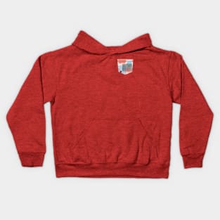 Pocket - Abstract Striped Geo Red Kids Hoodie